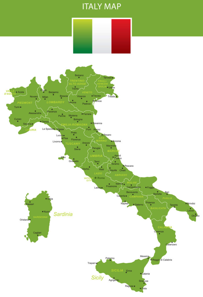 Students analyzing an Italy map with highlighted cities