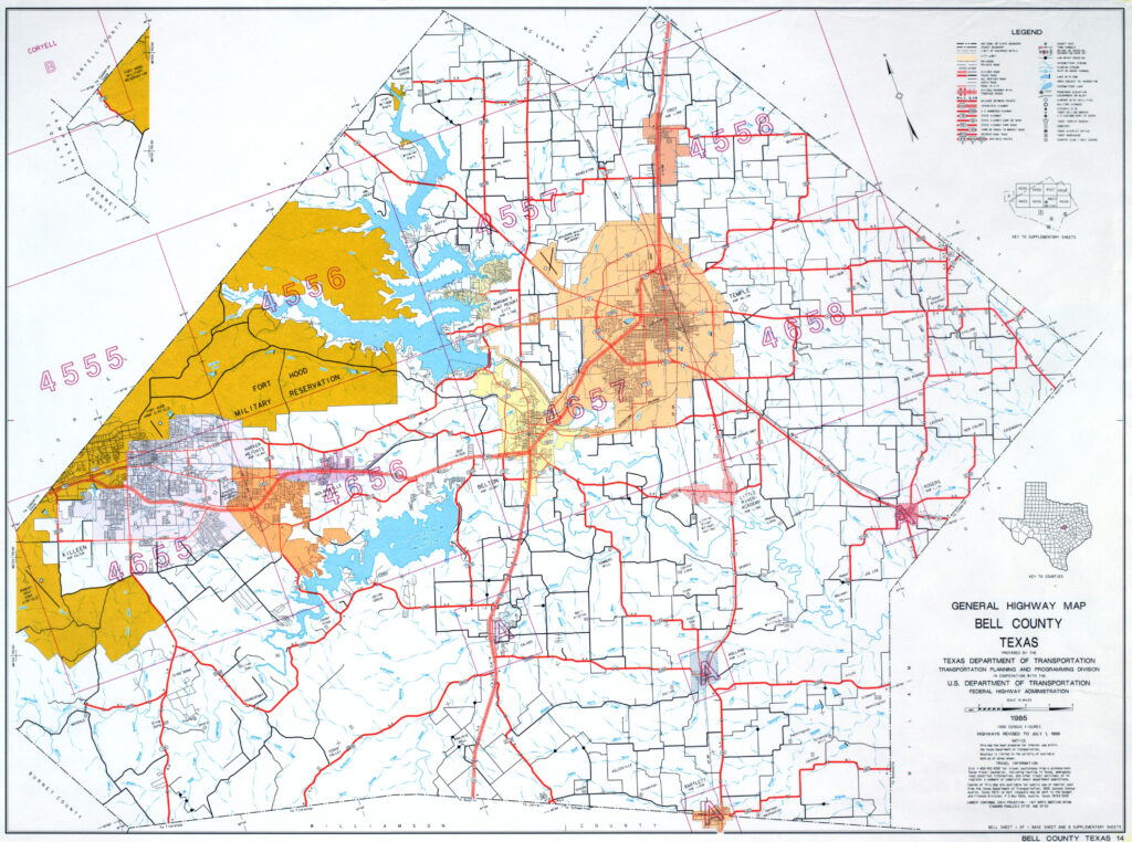 Map showing Texas counties and major highways