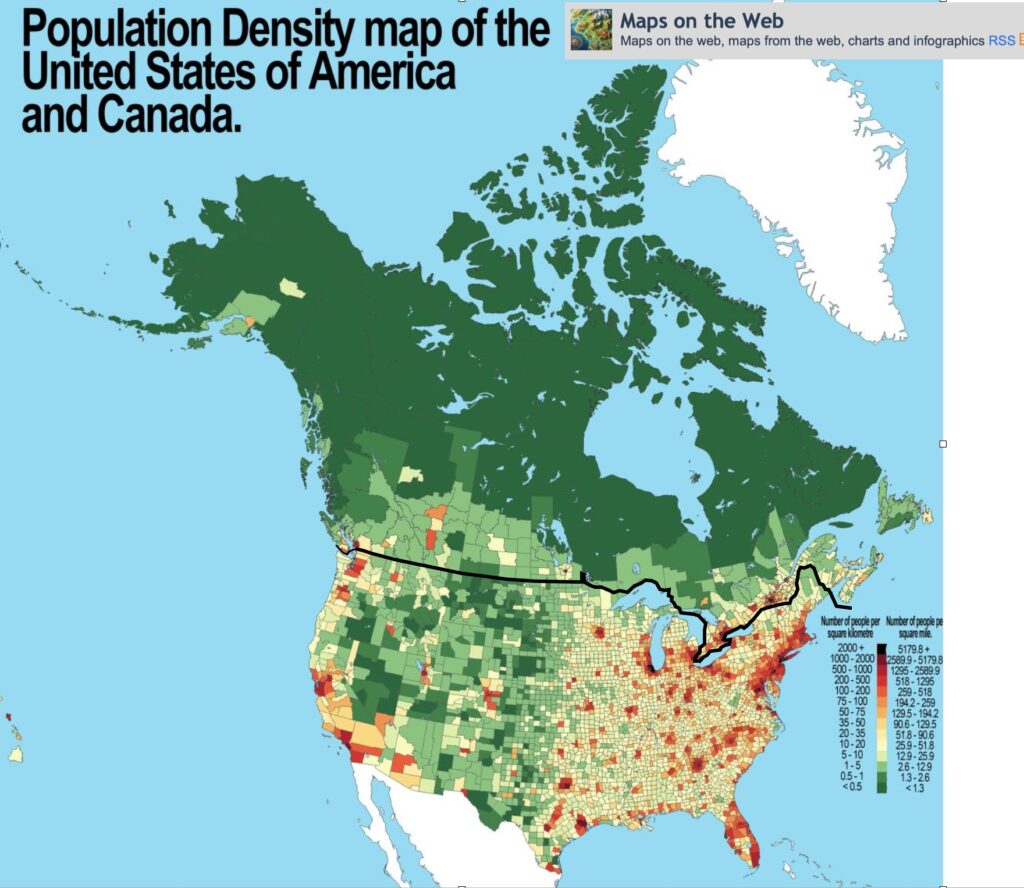 Children studying population density in Canada with maps