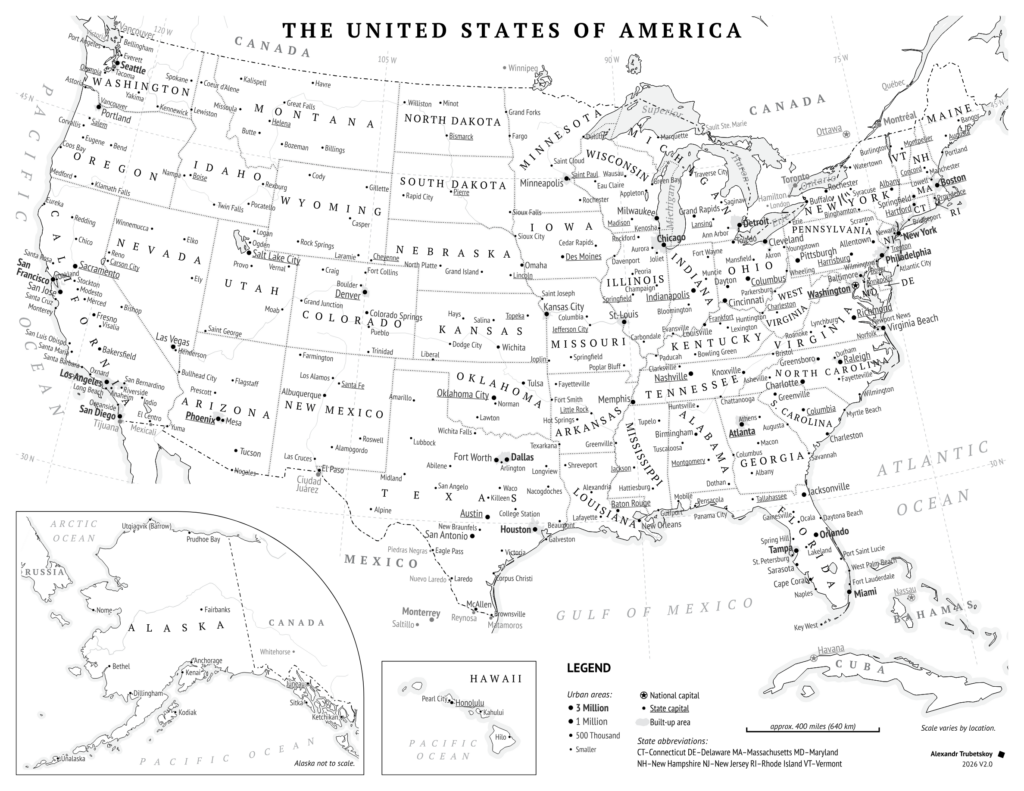 Student using a finger to locate states on a paper map